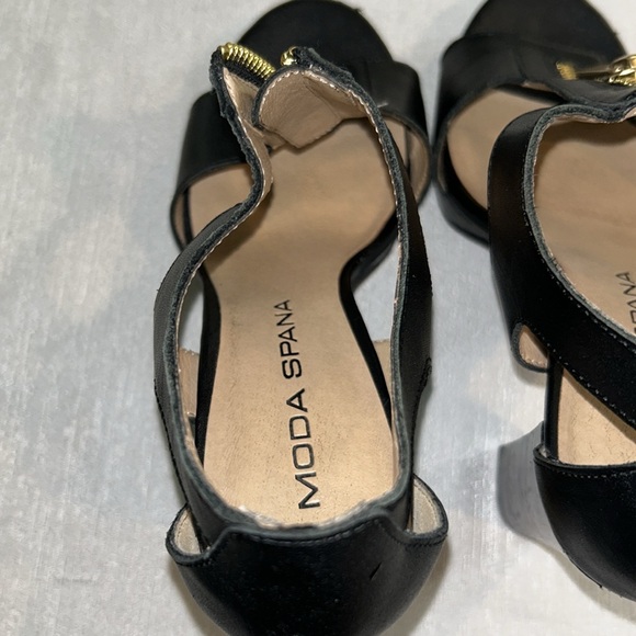 Moda Spana Women’s Chunky Heeled Shoes w/ Golden Zipper Size 7.5 Like brand new - Picture 13 of 14